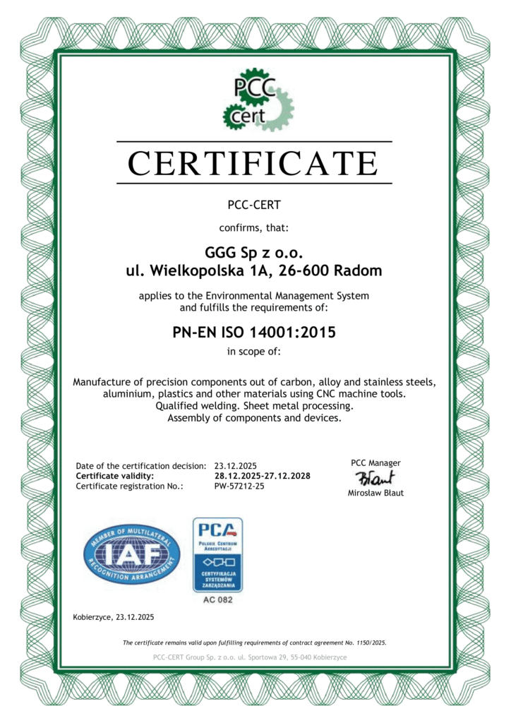 GGG Certificate 14001 EN 1 GGG